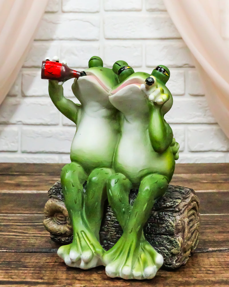 Cute Green Frog Hand Painted Large Wine Glass Frog 