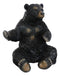 Rustic Cabin Lodge Decorative Sitting Black Bear Wine Bottle Holder Figurine