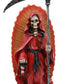Holy Death Santa Muerte Holding Scythe In Red Tunic Robe Day of The Dead Statue