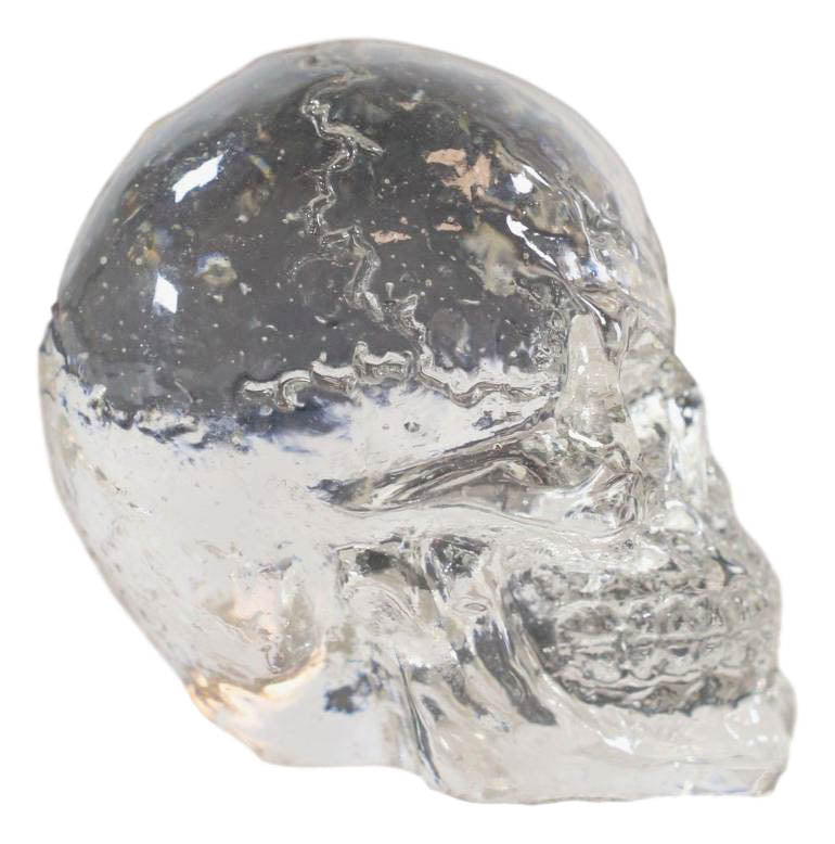 Ebros Pack Of 12 Clear Translucent Witching Hour Gazing Skull Miniature Figurines 1"H