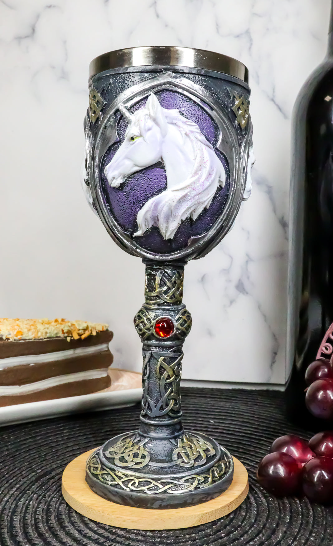Ebros Gift Vial Of Everlasting Life Rare Unicorn Wine Drink Goblet Chalice Cup 7.5"H - Ebros Gift