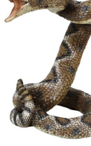 Realistic Ferocious Attacking Diamondback Rattlesnake With Fangs Bared Figurine