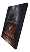 Magic Key To Pandora's Box Witching Hour Black Cat Wood Framed Canvas Wall Decor