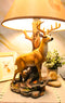 Ebros 12 Point Whitetail Deer Buck Desktop Table Lamp With Shade Wild Life