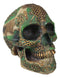 Tooled Celtic Lion Knotwork Shamrock Green Gold Tribal Skull Money Bank Figurine