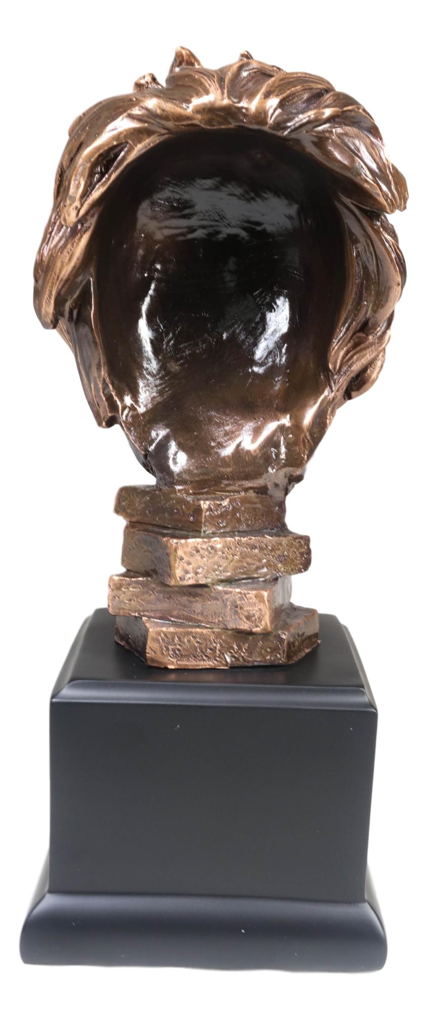 King Of The Jungle African Lion Pride Bust Bronze Electroplated Figurine Statue - Ebros Gift