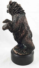 Woodlands Large Standing Grizzly Bear Roaring Bronze Electroplated Figurine