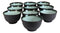 Pack Of 10 Ceramic Zen Blue Swirl Appetizer Salad Soup Dessert Rice Bowls 10oz