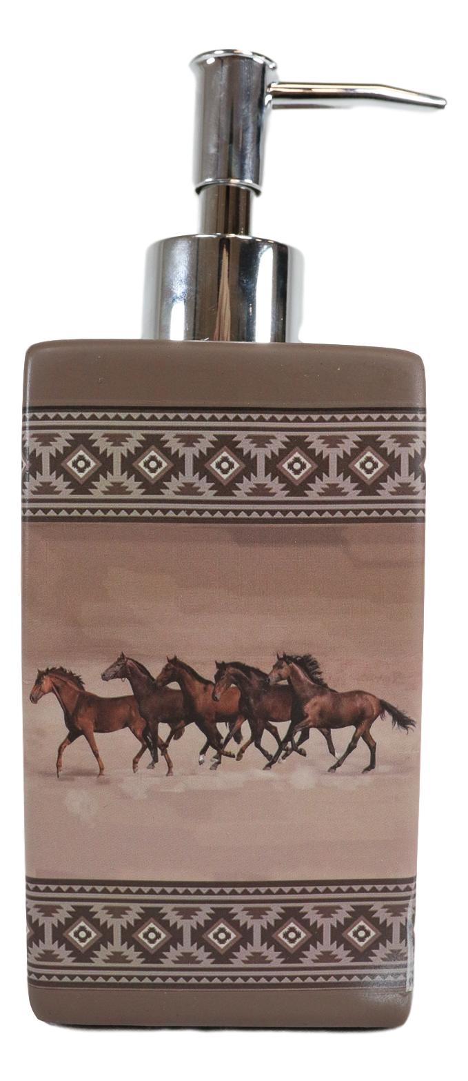Ebros Western Running Horses With Southwest Navajo Vectors Liquid Soap Pump Dispenser