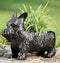 Ebros Black Scottish Terrier Dog Garden Pot Planter Statue 12.5"Long Made of Resin Outdoor Patio Decorative Container Box For Flowers Plants Nursery
