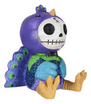 Furry Bones Pretty Purple Dandy Peacock Skeleton with Bowtie and Train Figurine