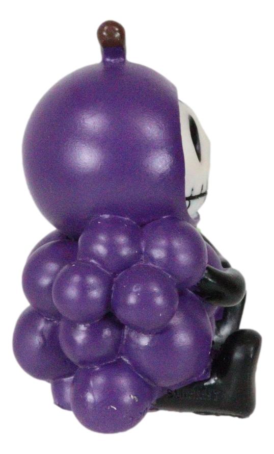 Furry Bones Fruity Purple and Green Grapes Bunch Skeleton Furrybones Figurine