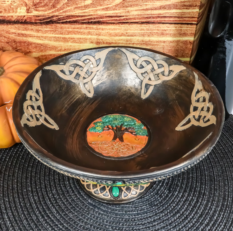 Ebros Ancient Celtic Tree of Life Offering Bowl Figurine 8.5"H Celtic Knotwork