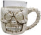Ebros Grinning Human Skull Drinking Mug 7oz Resin With Glass Cup Insert & Handle