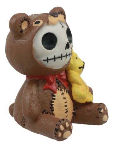 Furrybones Voodoo Teddy Bear With Honey Bear Bottle Skeleton Statue 2.5"Tall