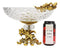 Ebros Gift Vintage Antique Baroque Design Oval Bowl Acrylic Glass Dish 11" Wide Dessert Fruits Footed Platter Stand with Electroplated Gold Vineyard Base Sculpture and Austrian Crystals Centerpiece