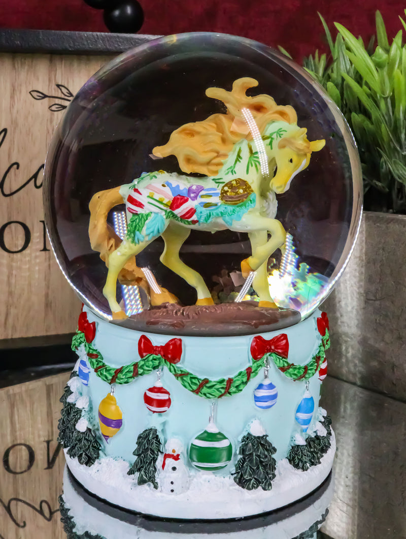 Trail Of Painted Ponies Western Vintage Christmas Horse Glitter Water Globe