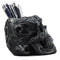 Ebros Gift Tribal Tattoo Floral Skull Pen Holder Figurine 5.75"L Office Decor