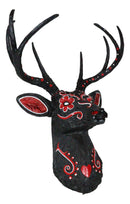 Gothic Day of The Dead Black Red Buck Stag Deer Tribal Sugar Skull Wall Decor