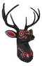 Gothic Day of The Dead Black Red Buck Stag Deer Tribal Sugar Skull Wall Decor