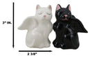 Ceramic Black White Angel Kitty Cats Devil Or Angel Salt And Pepper Shakers Set