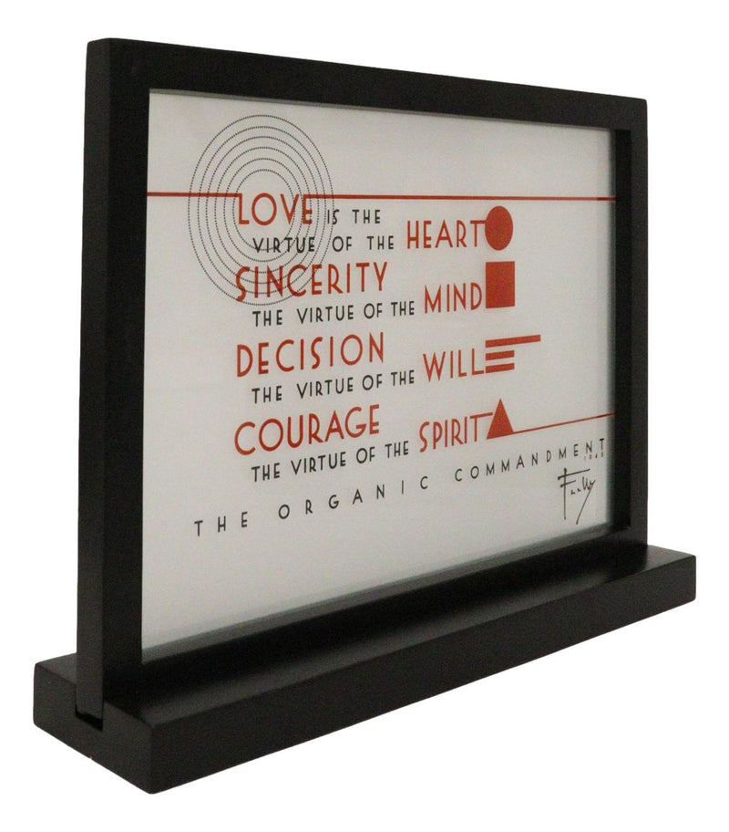Frank Lloyd Wright Organic Commandment Love Virtues Glass Art Panel Plaque Decor