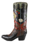 Rustic Country Black Bear Pine Trees Cherries Cowboy Boot Vase Planter Figurine