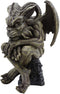 Ebros Winged Ram Horned Gargoyle Sitting On Cathedral Pedestal Statue 6" High