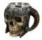 Ebros Viking Ram Horned Warrior Skull With Battle Helmet Tankard Cup Mug 13oz