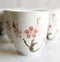 Pack Of 6 Textured Pink Japanese Sakura Cherry Blossoms Ceramic Tea Cups Teacups