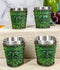 Tree Spirit Forest Dryad Foliage Leaf Pattern Greenman 2oz Shot Glasses Set Of 4