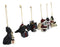 Set Of 6 Scary Merry Christmas Halloween Skeleton Santa Snowman Tree Ornaments