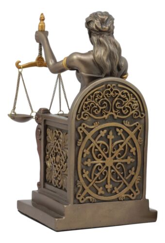 Ebros Seated Lady Justice Statue 8"Tall Greek Goddess La Justica Dike Figurine
