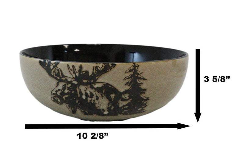 Large Rustic Emperor Elk Moose Deer Vegetable Presentation Serving Bowl 98Oz