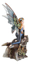 Ebros Steampunk Gearwork Pilot Fairy On Mechanical Cyborg Dragon Head Statue