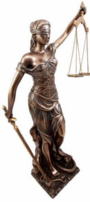 Ebros Large Greek Lady Goddess Of Justice La Justica Dike Bronzed Resin Figurine 18"H