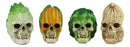 Ebros Vegetable Salad Corn Broccoli Cabbage Peanut Skulls Mini Figurine Set of 4