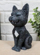 Ebros Sinister TeeHee Pets Grinning Black Cat Figurine 4"Tall Wild Kitten Statue