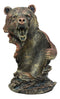 Ebros Large Roaring Black Bear Wine Holder Figurine in Faux Bronze Finish 10"H