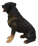 Cute Sitting Rottie Rottweiler Puppy Dog Dollhouse Miniature Figurine Pet Pal