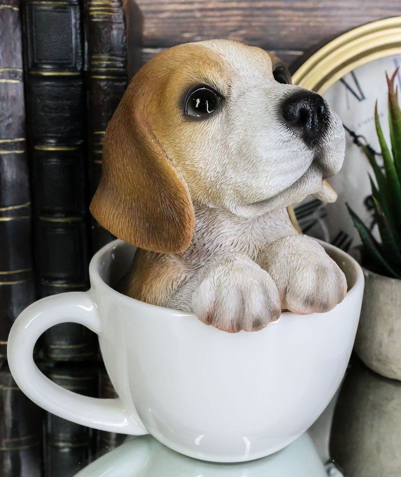 Ebros Collectible Teacup Pet Pals Puppy Collectible Resin Figurine 5.75"H (Beagle)