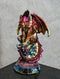 Red Iridescent Armored Rainbow Wyrmling Dragon On Faux Crystal Prism Figurine