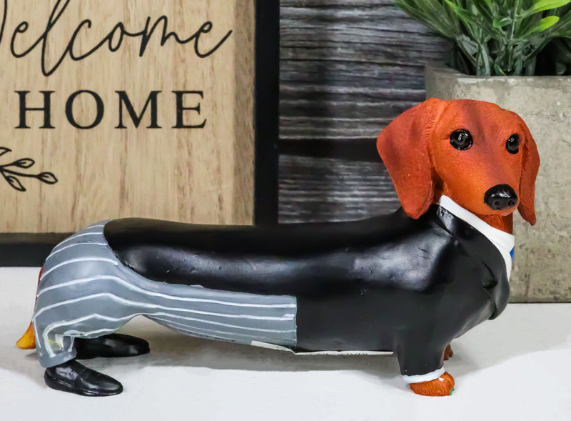 Cute Doxie Collection Wedding Groom Tuxedo Dachshund Figurine Dog Collectible