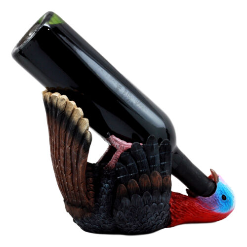 Ebros Festive Gobbler Wild Turkey Wine Holder Wine Bottle Caddy Figurine 9.5"L