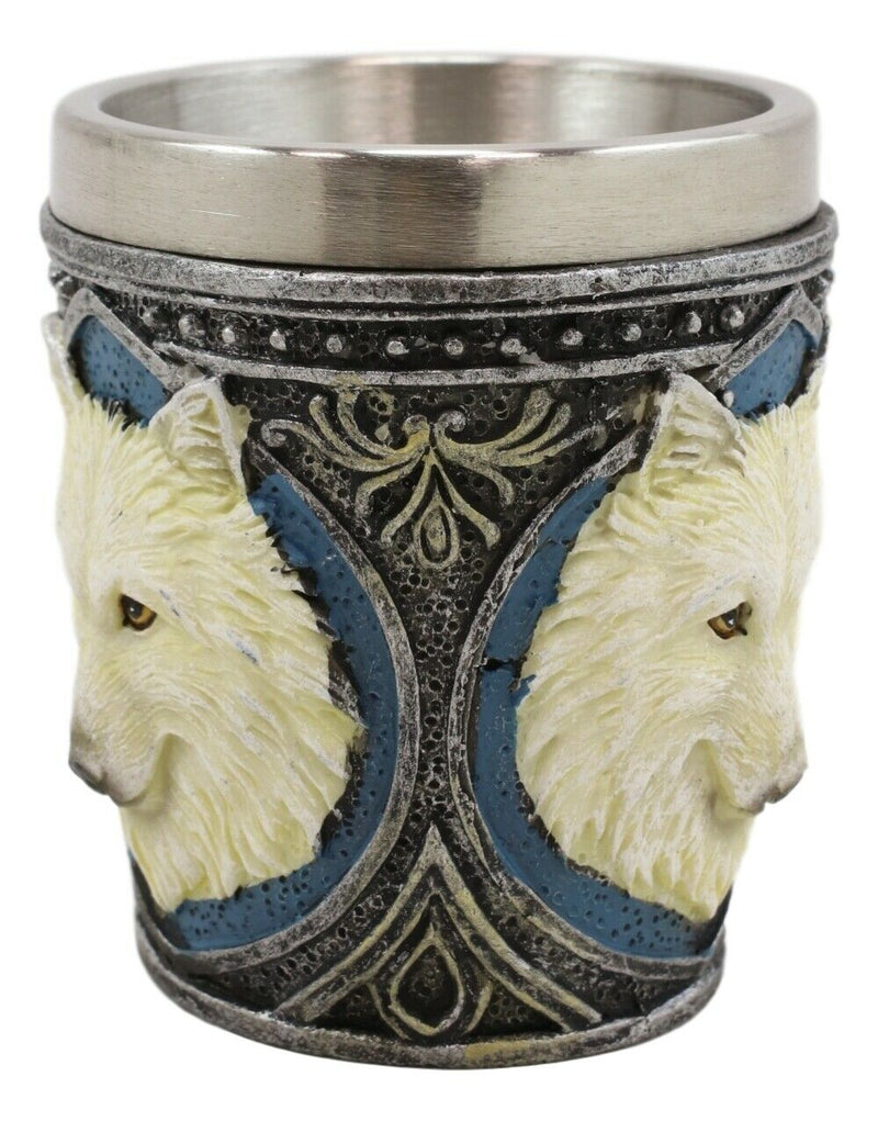 Spirit Full Moon Alpha White Snow Wolf 2-Ounce Shot Glass Set Of 4