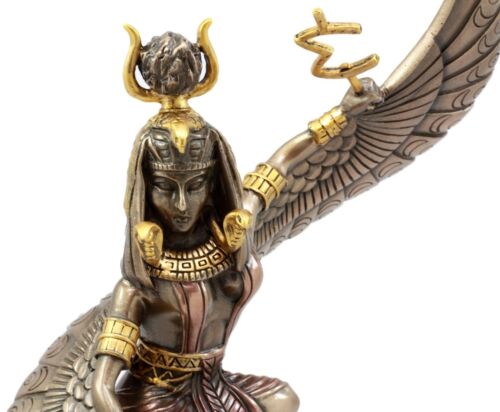 Ebros Egyptian Goddess Isis Ra Holding Ankh Figurine 9"H Statue Collectible - Ebros Gift