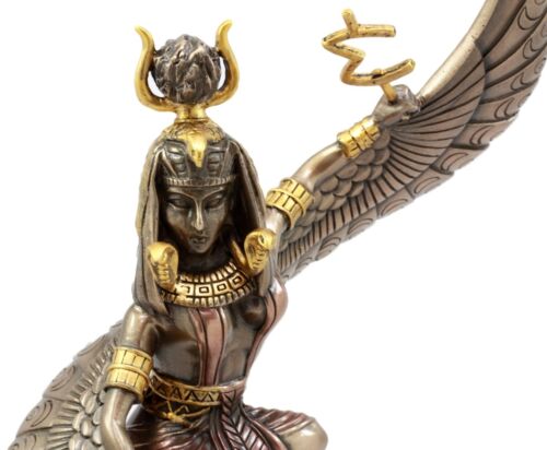 Ebros Egyptian Goddess Isis Ra Holding Ankh Figurine 9"H Statue Collectible