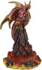 Ebros 10" H Volcano Red Fire Dragon On Rock Tower Figurine with LED Night Light - Ebros Gift