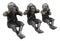 Ebros Gift Set of 3 Renaissance Medieval See Hear Speak No Evil Royal Knights with Black Tunic Ledge Or Shelf Sitters Figurine 4" Tall Suit of Armor Miniature Knights Decor