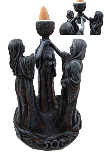 Ebros Triple Goddess Maiden Mother & Crone Backflow Cone Incense Burner